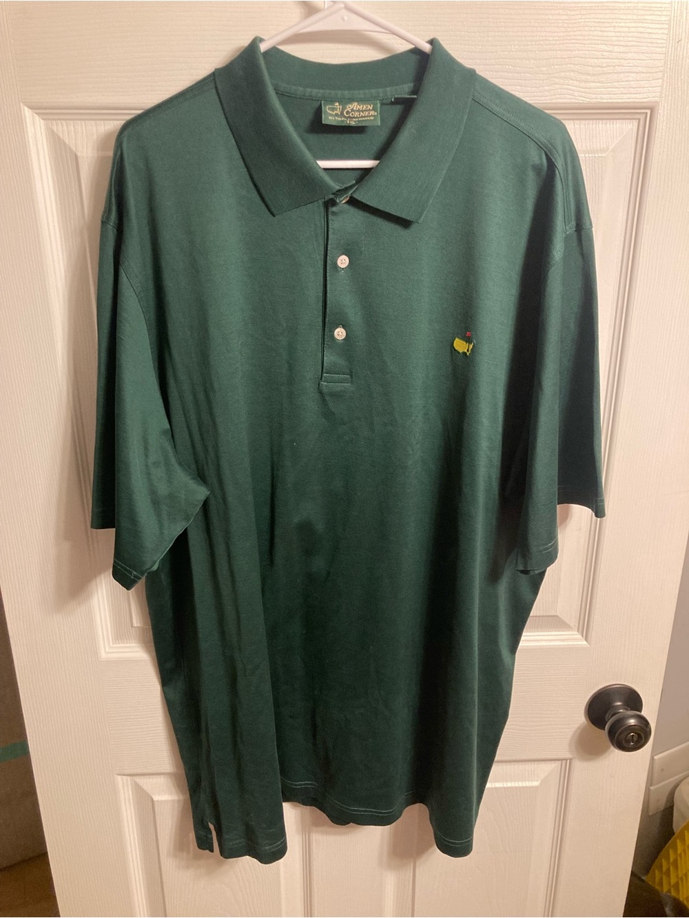 Masters Dark Green Polo with Yellow Golf Emblem